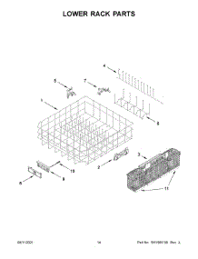 Lower Rack Parts parts for Kenmore Elite Dishwasher 66514875N120 from AppliancePartsPros.com
