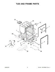 Tub And Frame Parts parts for Kenmore Elite Dishwasher 66514895N120 from AppliancePartsPros.com