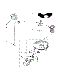 Pump And Motor Parts parts for Kenmore Dishwasher 665.15023K113 (66515023K113, 665 15023K113) from AppliancePartsPros.com