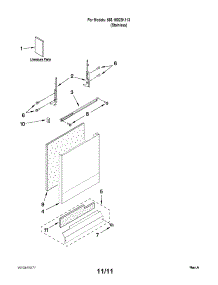 Door And Panel Parts parts for Kenmore Dishwasher 665.15023K113 (66515023K113, 665 15023K113) from AppliancePartsPros.com
