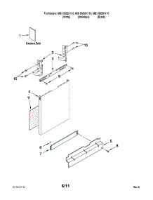 Door And Panel Parts parts for Kenmore Dishwasher 665.15033K110 (66515033K110, 665 15033K110) from AppliancePartsPros.com