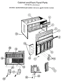 Cabinet And Front Panel parts for Kenmore Air Conditioner 253.8765084 (2538765084, 253 8765084) from AppliancePartsPros.com