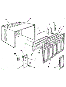 Cabinet And Front Panel parts for Kenmore Air Conditioner 253.8780891 (2538780891, 253 8780891) from AppliancePartsPros.com