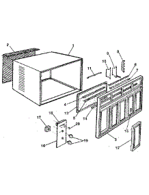 Cabinet And Front Panel parts for Kenmore Air Conditioner 253.8780990 (2538780990, 253 8780990) from AppliancePartsPros.com