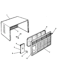 Cabinet parts for Kenmore Air Conditioner 253.8781210 (2538781210, 253 8781210) from AppliancePartsPros.com