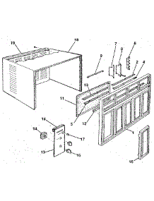 Cabinet And Front Panel parts for Kenmore Air Conditioner 253.8781291 (2538781291, 253 8781291) from AppliancePartsPros.com