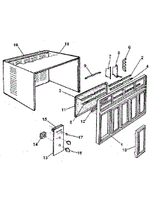 Cabinet And Front Panel parts for Kenmore Air Conditioner 253.8781460 (2538781460, 253 8781460) from AppliancePartsPros.com