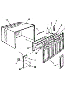 Cabinet And Front Panel parts for Kenmore Air Conditioner 253.8781461 (2538781461, 253 8781461) from AppliancePartsPros.com