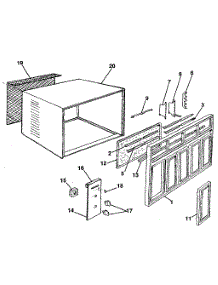 Cabinet And Front Panel parts for Kenmore Air Conditioner 253.8781857 (2538781857, 253 8781857) from AppliancePartsPros.com