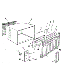 Cabinet And Front Panel parts for Kenmore Air Conditioner 253.8782591 (2538782591, 253 8782591) from AppliancePartsPros.com
