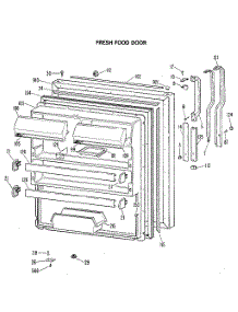 Fresh Food Door parts for Kenmore Refrigerator 363.8798512 (3638798512, 363 8798512) from AppliancePartsPros.com