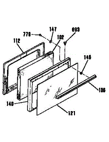 Oven Door Section parts for Kenmore Range 363.9114190 (3639114190, 363 9114190) from AppliancePartsPros.com