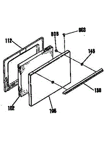 Oven Door Section parts for Kenmore Range 363.9114190 (3639114190, 363 9114190) from AppliancePartsPros.com