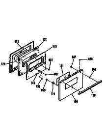 Oven Door Section parts for Kenmore Range 363.9144190 (3639144190, 363 9144190) from AppliancePartsPros.com