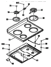 Main Top Section parts for Kenmore Range 363.9144190 (3639144190, 363 9144190) from AppliancePartsPros.com