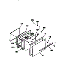 Oven Door Section parts for Kenmore Range 363.9324190 (3639324190, 363 9324190) from AppliancePartsPros.com