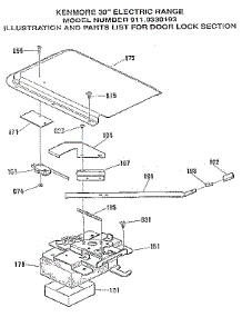 Door Lock Section parts for Kenmore Range 363.9330193 (3639330193, 363 9330193) from AppliancePartsPros.com