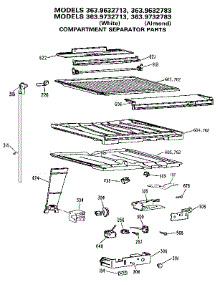 Compartment Separator parts for Kenmore Refrigerator 363.9332783 (3639332783, 363 9332783) from AppliancePartsPros.com