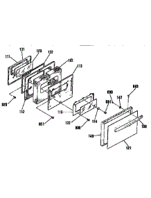 Oven Door Section parts for Kenmore Range 363.9354190 (3639354190, 363 9354190) from AppliancePartsPros.com