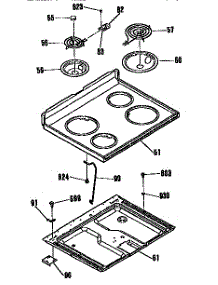 Main Top Section parts for Kenmore Range 363.9354590 (3639354590, 363 9354590) from AppliancePartsPros.com