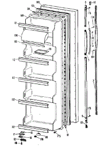 Fresh Food Door parts for Kenmore Refrigerator 363.9450410 (3639450410, 363 9450410) from AppliancePartsPros.com