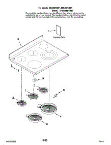 Cooktop Parts parts for Kenmore Range 665.98019801 (66598019801, 665 98019801) from AppliancePartsPros.com