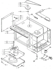 Microwave Cabinet And Stirrer parts for Kenmore Wall Oven 665.9898990 (6659898990, 665 9898990) from AppliancePartsPros.com
