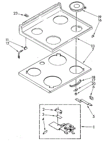 Cooktop parts for Kenmore Wall Oven 665.9898990 (6659898990, 665 9898990) from AppliancePartsPros.com