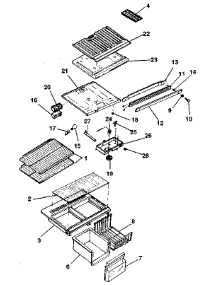 Cabinet parts for Kenmore Refrigerator 253.9618190 (2539618190, 253 9618190) from AppliancePartsPros.com
