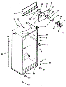 Cabinet parts for Kenmore Refrigerator 253.9628060 (2539628060, 253 9628060) from AppliancePartsPros.com