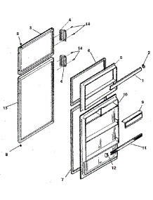 Door parts for Kenmore Refrigerator 253.9628090 (2539628090, 253 9628090) from AppliancePartsPros.com