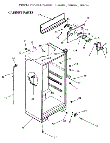 Cabinet parts for Kenmore Refrigerator 253.9629161 (2539629161, 253 9629161) from AppliancePartsPros.com