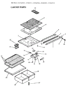 Cabinet parts for Kenmore Refrigerator 253.9629191 (2539629191, 253 9629191) from AppliancePartsPros.com