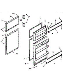Doors parts for Kenmore Refrigerator 253.9631002 (2539631002, 253 9631002) from AppliancePartsPros.com