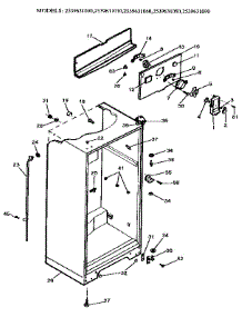 Cabinet parts for Kenmore Refrigerator 253.9631010 (2539631010, 253 9631010) from AppliancePartsPros.com