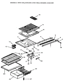 Cabinet parts for Kenmore Refrigerator 253.9631060 (2539631060, 253 9631060) from AppliancePartsPros.com