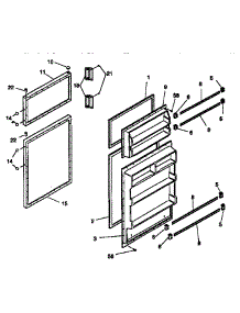 Doors parts for Kenmore Refrigerator 253.9631081 (2539631081, 253 9631081) from AppliancePartsPros.com