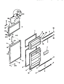 Door parts for Kenmore Refrigerator 253.9658011 (2539658011, 253 9658011) from AppliancePartsPros.com