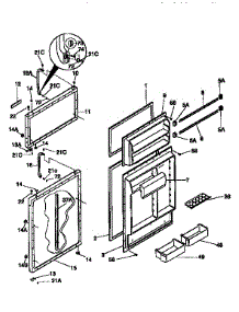 Door parts for Kenmore Refrigerator 253.9658310 (2539658310, 253 9658310) from AppliancePartsPros.com