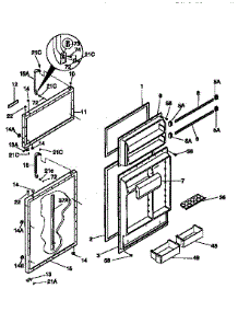 Door parts for Kenmore Refrigerator 253.9658380 (2539658380, 253 9658380) from AppliancePartsPros.com
