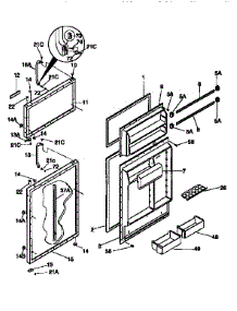 Door parts for Kenmore Refrigerator 253.9658440 (2539658440, 253 9658440) from AppliancePartsPros.com