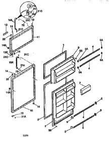 Doors parts for Kenmore Refrigerator 253.9668011 (2539668011, 253 9668011) from AppliancePartsPros.com