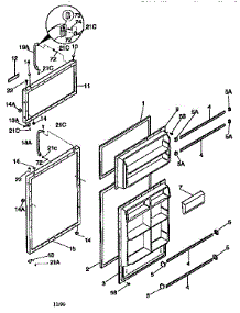 Doors parts for Kenmore Refrigerator 253.9668081 (2539668081, 253 9668081) from AppliancePartsPros.com