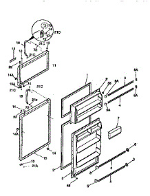 Door parts for Kenmore Refrigerator 253.9668090 (2539668090, 253 9668090) from AppliancePartsPros.com