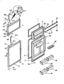Door parts for Kenmore Refrigerator 253.9668310 (2539668310, 253 9668310) from AppliancePartsPros.com