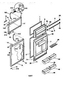 Doors parts for Kenmore Refrigerator 253.9668314 (2539668314, 253 9668314) from AppliancePartsPros.com
