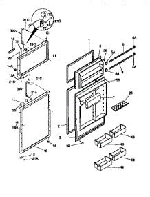 Door parts for Kenmore Refrigerator 253.9668380 (2539668380, 253 9668380) from AppliancePartsPros.com