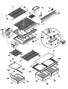 Shelves parts for Kenmore Refrigerator 253.9668381 (2539668381, 253 9668381) from AppliancePartsPros.com