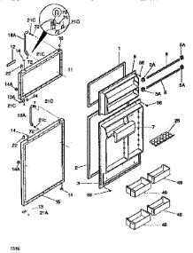 Door parts for Kenmore Refrigerator 253.9668381 (2539668381, 253 9668381) from AppliancePartsPros.com