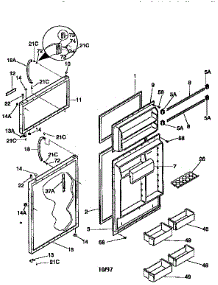 Doors parts for Kenmore Refrigerator 253.9668383 (2539668383, 253 9668383) from AppliancePartsPros.com